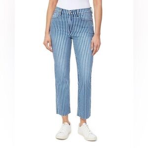 Kensie Blue and White high rise straight Jeans with Stripes size 14